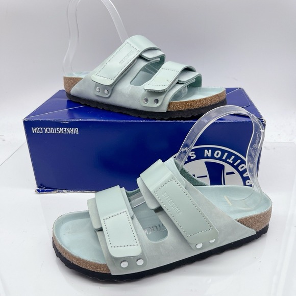 Birkenstock Shoes - Birkenstock Uji Sandals Leather Suede Surf Green EU 37 Womens US 6- 6.5